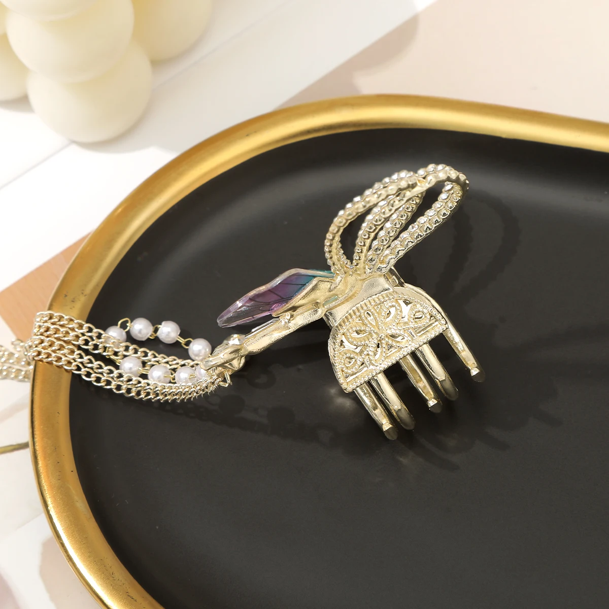 Tassel Chain Hair Claws Clip Women Ladies Luxury Retro Butterfly Hairpin Crabs Claw Girls Festival Hair Accessories Hair Crab