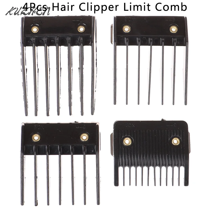 

4Pcs Universal Cut Clipper Limit Comb Guide Attachment Size Barber Replacement