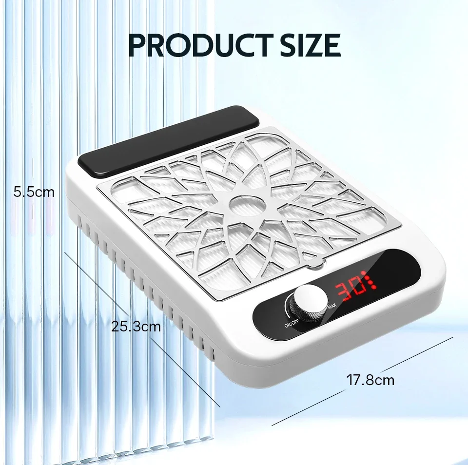 Powerful Nail Dust Vacuum Collector Professional Nail Dust Extractor With Reusab