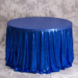 Elegant Rose Gold Sequin Tablecloth - Round 90cm (Royal blue)