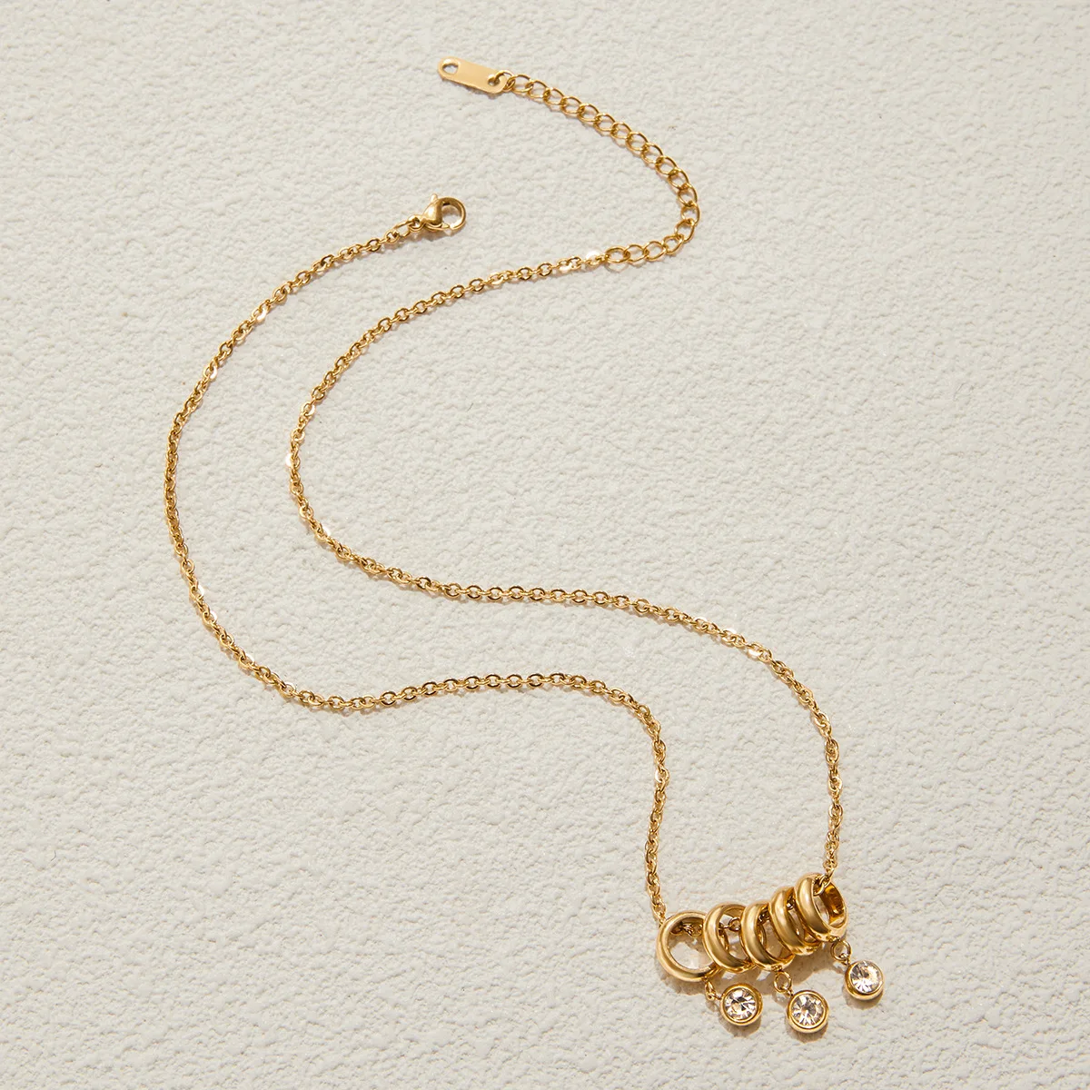 Minimalist Multi Tiny Circular Ring CZ Zircon Necklace Stackable Snake Chain Handmade Stainless Steel Choker Retro Jewelry 2026