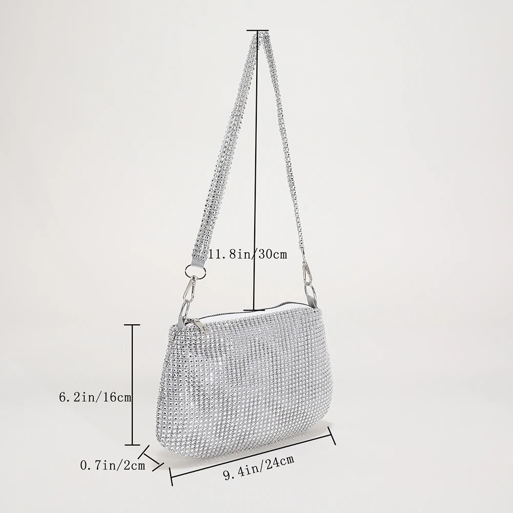 Borsa da sera vintage anni '50 in argento, piccola borsa glamour formale - Italia