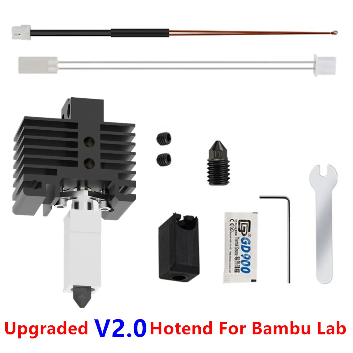 Hotend Kit V2.0 Upgrade Bi-Metal For Bambu Lab X1C P1P Bi-Metal Hardened Steel CHT Nozzle Kit For Bambulabs P1P X1C Hotend Parts