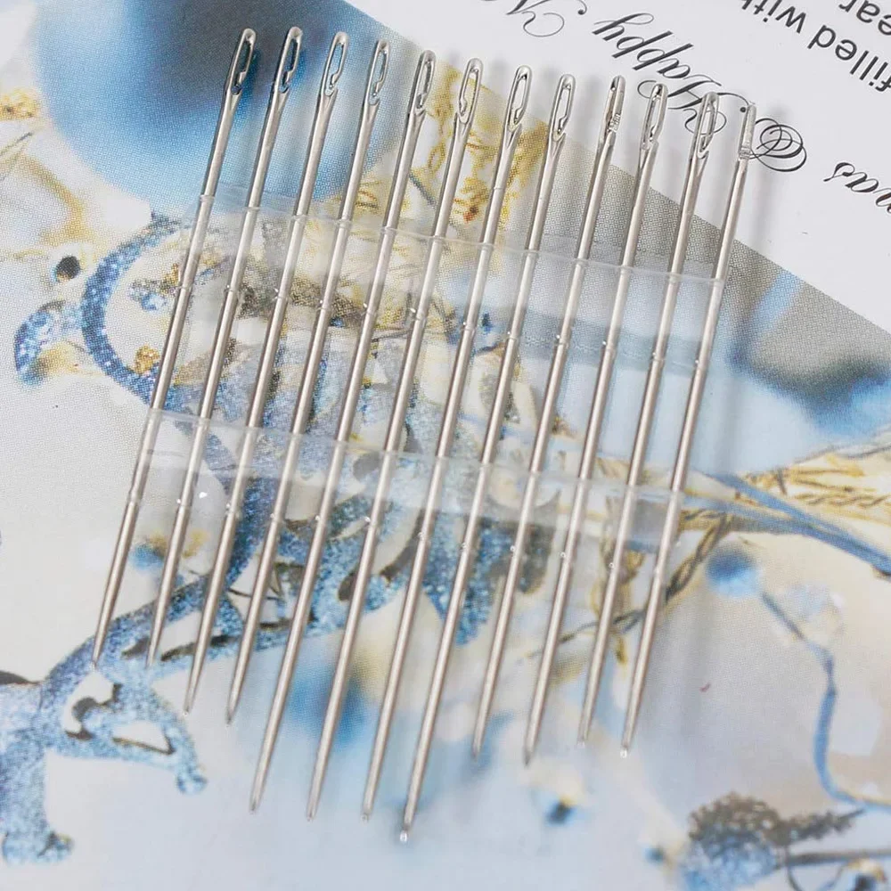 Blind Needle Elderly Needle-side Hole Hand Household Sewing Stainless Steel Sewing Needless Threading Apparel Sewing DIY