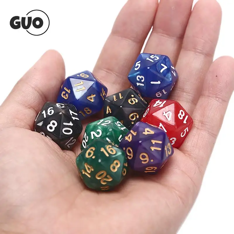 1pc 20 Faces Games Dices For Rpg Dungeons & Dragon Two-Tone D20 RPG Dice Rich Colors D20 Dice
