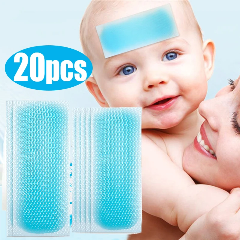20pcs Fever Cooling Stickers for Adult Kids Elieve Headache Baby Pain