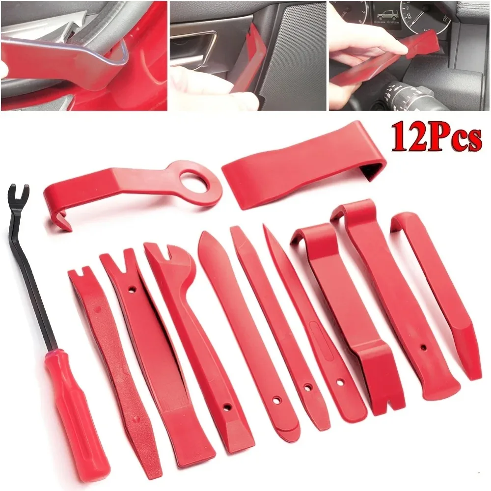 Plastic Car Door Trim Removal Tool Kit for Interior Panel Clip Disassembly Without Scratching Paint Surface 12 pcs