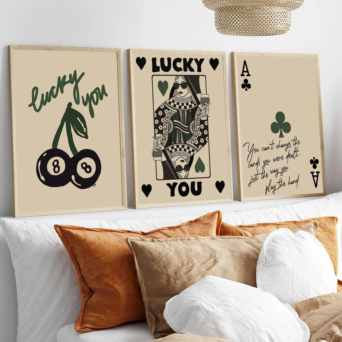 Vintage Aesthetic Lucky You 8 Ball Canvas Painting Posters Funny