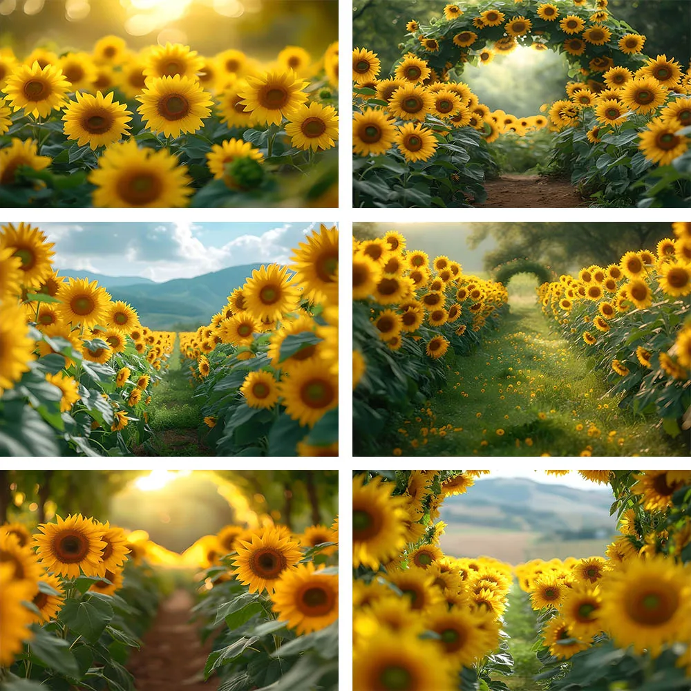 

Mehofond Sunflowers Sunset Scenic Nature Bokeh Blossom Decor Photography Backgrounds Birthday Party Backdrops For Photo Studio