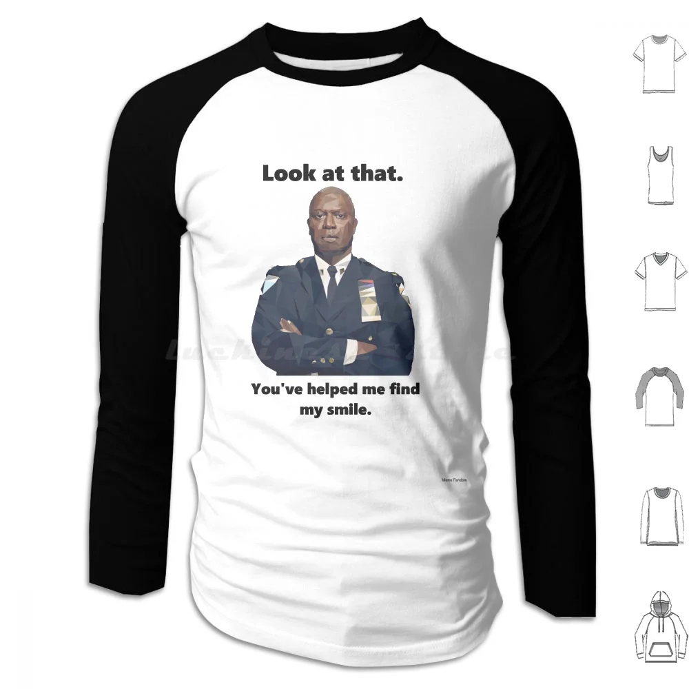 Capt. Holt. Hai Trovato Il Suo Sorriso! Felpa Con Cappuccio In Cotone A Maniche Lunghe Captain Holt Captain Holt Brooklyn Nine Nine 99 Brooklyn Nine