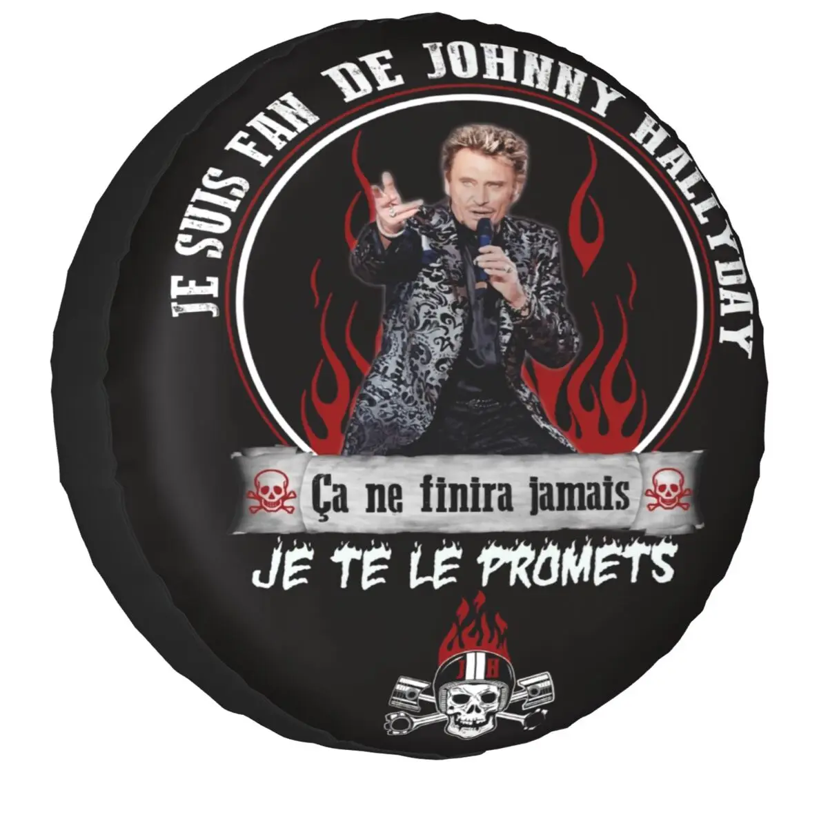 

Johnny Hallyday Rock Roll Spare Wheel Cover for Jeep Pajero 4x4 Trailer Custom France Singer Tire Protector 14" 15" 16" 17" Inch