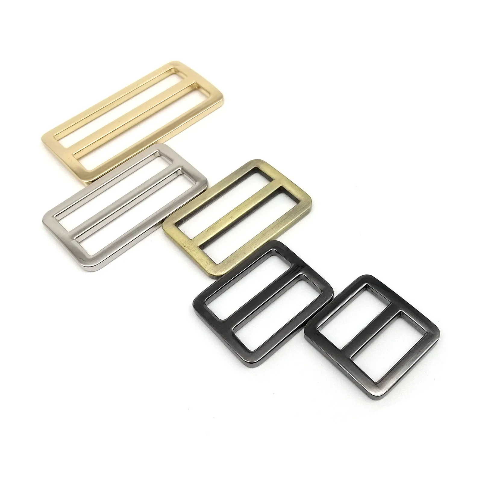 Metal Bag Buckle High Quality Thickened Leather Bag Shoulder Strap Belt Web Rectangle Adjust Tri-glide Pin Roller Slider Loop O Ring