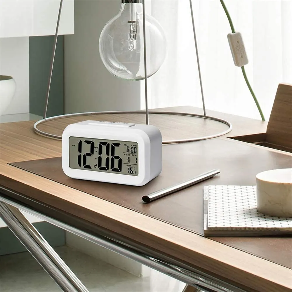 LED Alarm Clock Digital Backlight Snooze Data Time Calendar Desktop Multifunction Electronic Table Clock