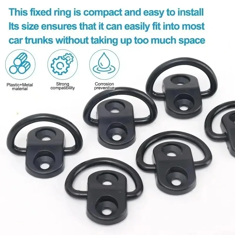 Car Cargo Net Floor Hook Accessories Rear Trunk Boot Cargo Floor Net Tie Down Hook Ring Loop Hanging Flat Screen Net Fix 4Set