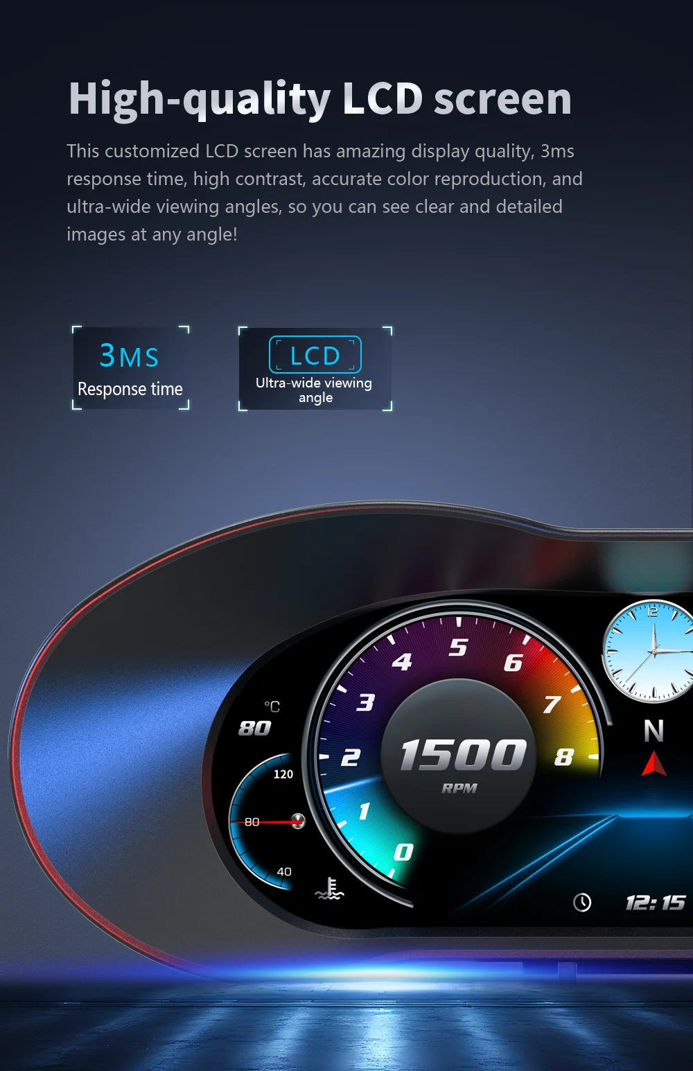 OBD GPS Dual System HUD P5 OBD2 Head Up Display Digital Speedometer Slope Meter