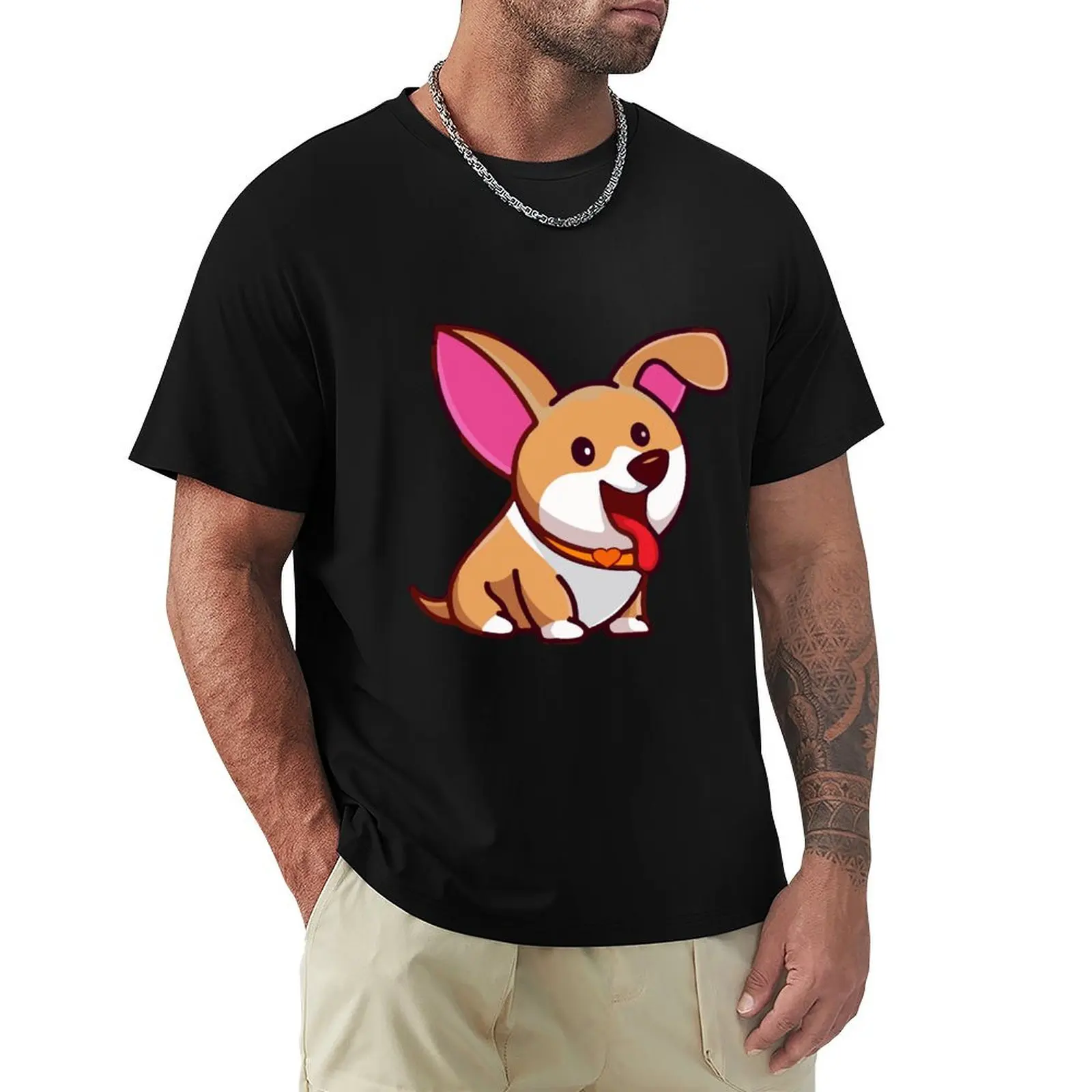 

Corgi cute puppy. T-Shirt korean fashion hippie clothes boys whites sweat shirts, men