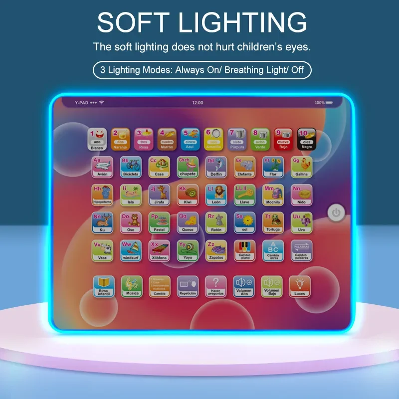 러시아어 터치 스크린 스페인어 학습 기계 포인트 독서 기계, 어린이 학습 교육 완구 태블릿