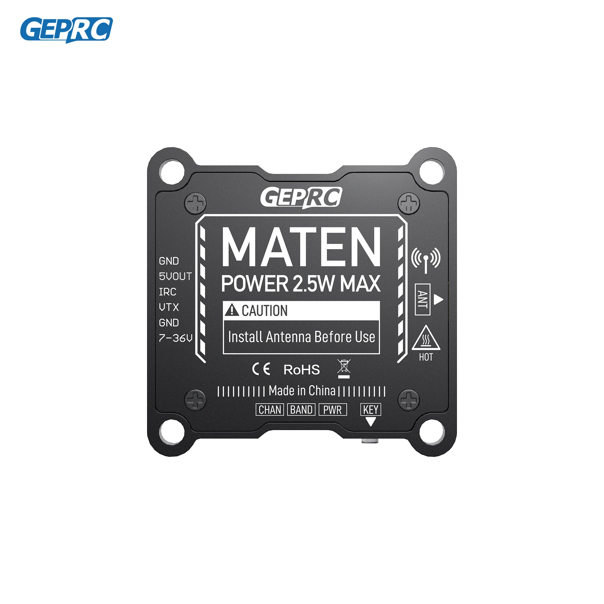GEPRC MATEN 5.8G 2.5W 1.6W VTX 2500mW Transmitter Transmitting Module 7V-36V Built in Microphone for FPV Long Range Racing Drone thumbnail 3