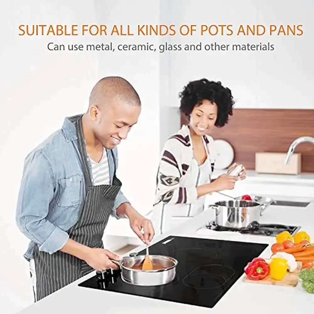 29 Inch 4-Burner Electric Cooktop with 5 Heat Levels and 90-min Timer Smoothtop Ceramic Glass Kitchen Appliance Digital Control 4
