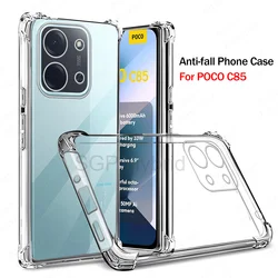 Shockproof Transparent Silicone Armor Phone Case - Clear Soft Protective Cover for POCO C85 171mm (Transparent)
