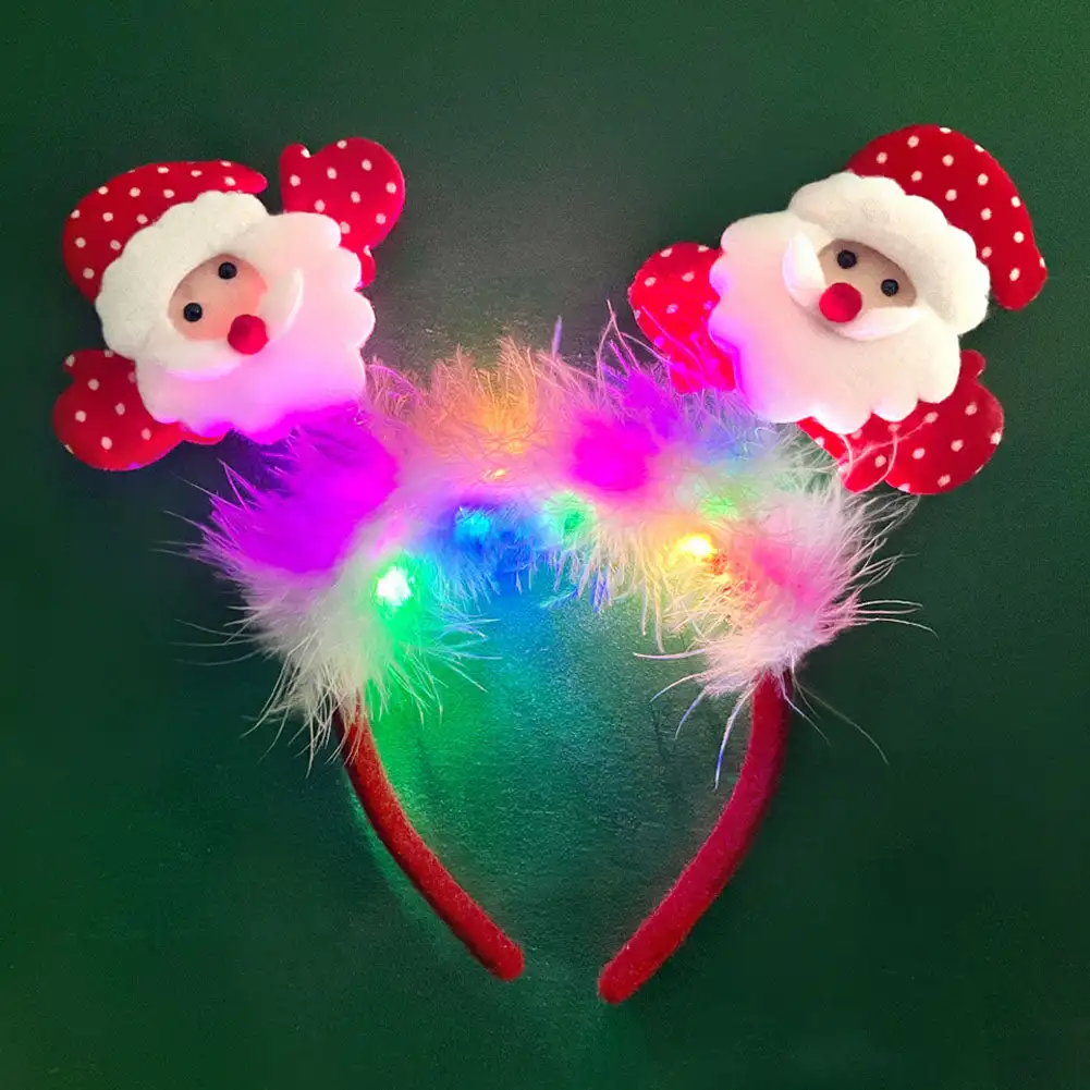 Led Christmas Antler Headband Reindeer Light Up Headband Hair Hoop Children Party Costume Decoration