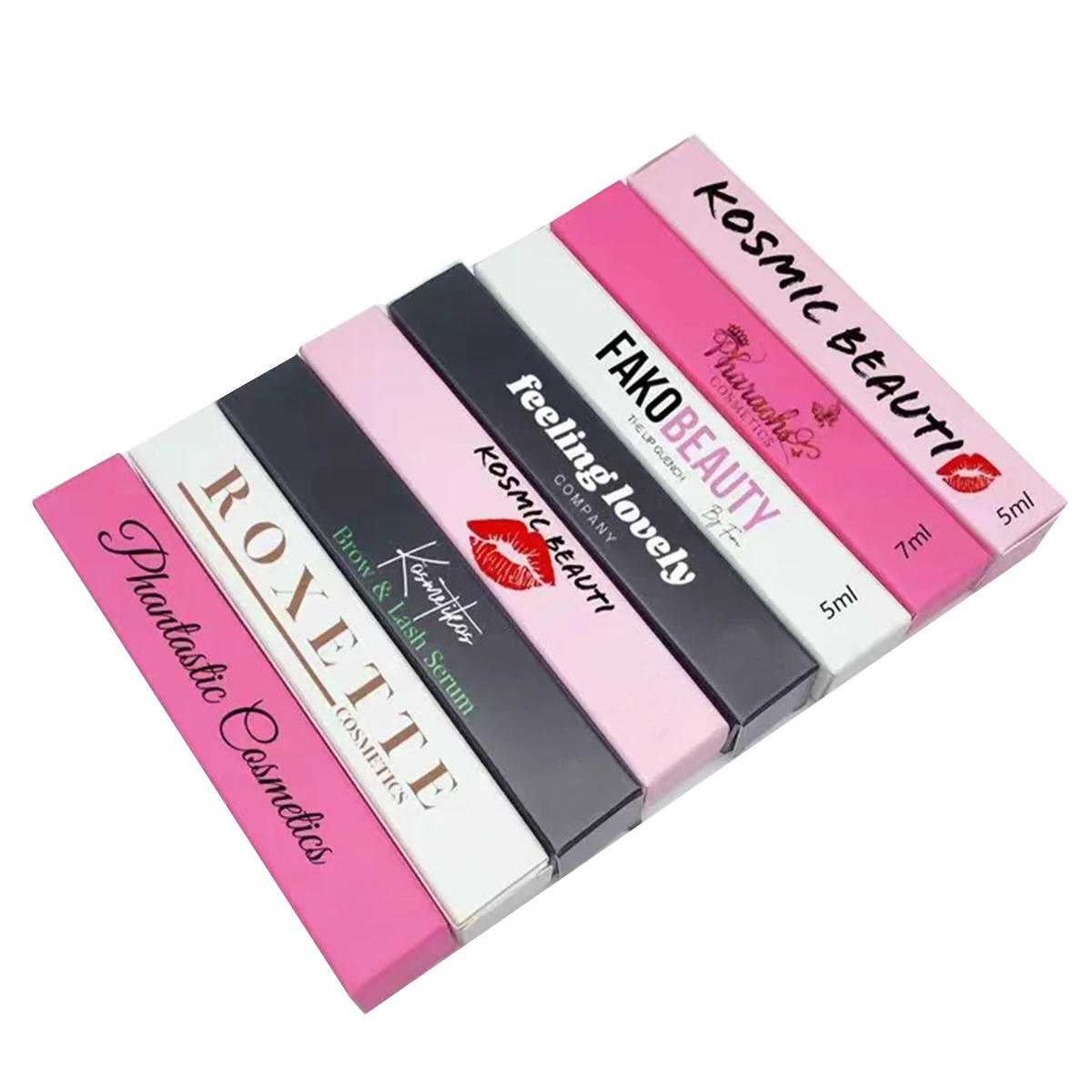 Folding Carton Custom Lip Gloss Boxes – Black & White Paper Packaging with Logo Printin... - SKU FCB11481 - UGI Packaging