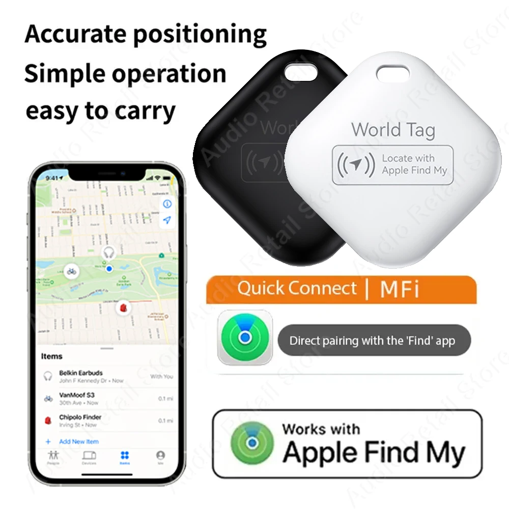 

Мини-поиск Ключей Bluetooth трекер работает с Apple Find My (только для iOS) Smart Tag GPS Locator устройство отслеживания Pet Car Finder