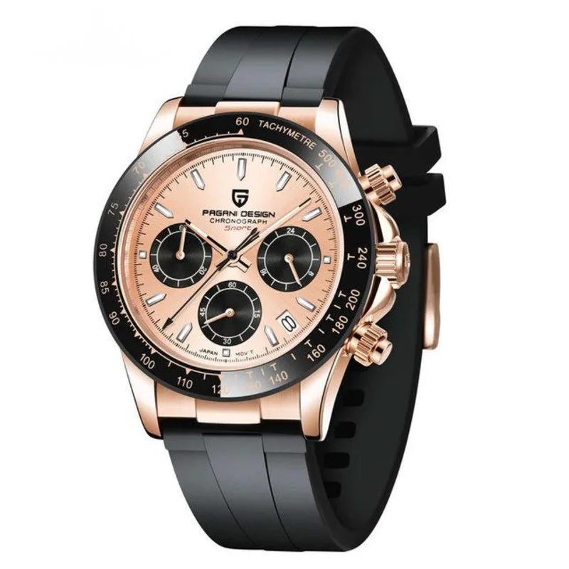 PAGANI DESIGN Luxury Quartz Watch Three Eyes Date Night Glow Waterproof 100M Business Leisure Simple Watch For Men Reloj Hombre