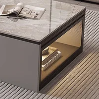 Table basse de rangement rectangulaire avec tiroirs, Meuble de luxe multifonction tendance, Meuble de salon moderne 4