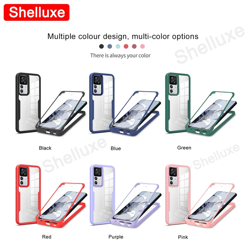 360 Full Body Clear Case Shelluxe Silicone Double-Sided Cover