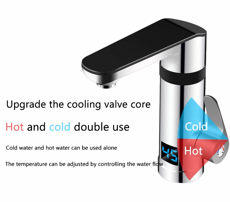 Description Picture 6 of item3000W Instant Electric Faucet Heater Tap Display Temperature Tankless Water Heater for Kitchen and Bathroom EU/UK/AU Plug 220V