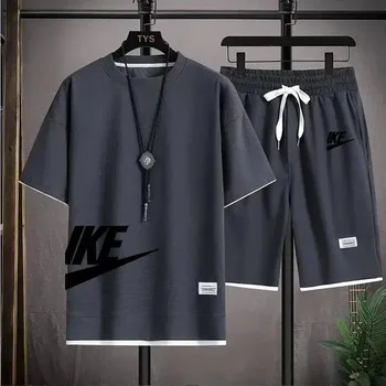 تي شيرت + شورت رياضي مكون من قطعتين، أزياء صيفية سريعة الجفاف 9