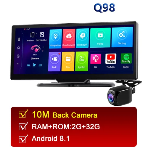 vehicle blackbox dvr OBDPEAK 10.26 Inch Car DVR 4G GPS Navigation Dashboard 1080P FHD Dual Lens Android 8.1 Car DVR Camera Rear View Mirror Dashcam full hd car dvr 1080p DVR/Dash Cameras