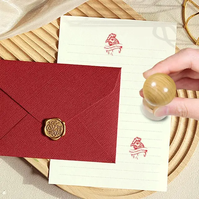 Egg Stamper Chicken Egg Rubber Stamper Egg Labels Wooden Stamps Multi-Functional Fresh Egg Markers Exquisite Egg Marking Inking 4