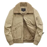 Autumn/winter Fleece-lined Thickened Woolen Jacket For Middle-aged Elderly Men Warm Excessively Large Leisure Winter Clothing 1