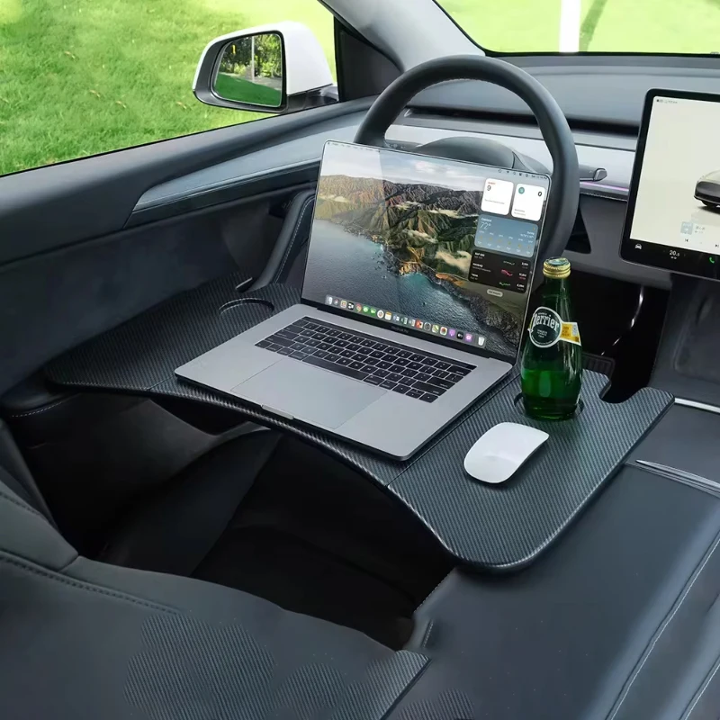 For Tesla Model3/Y folding small table board front and rear car laptop table multifunctional car accessories