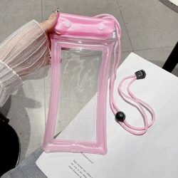 Universal Waterproof Phone Case with Neck Strap - Touchable Underwater Protection for Devices Up to 7.2 Inches (Pink)