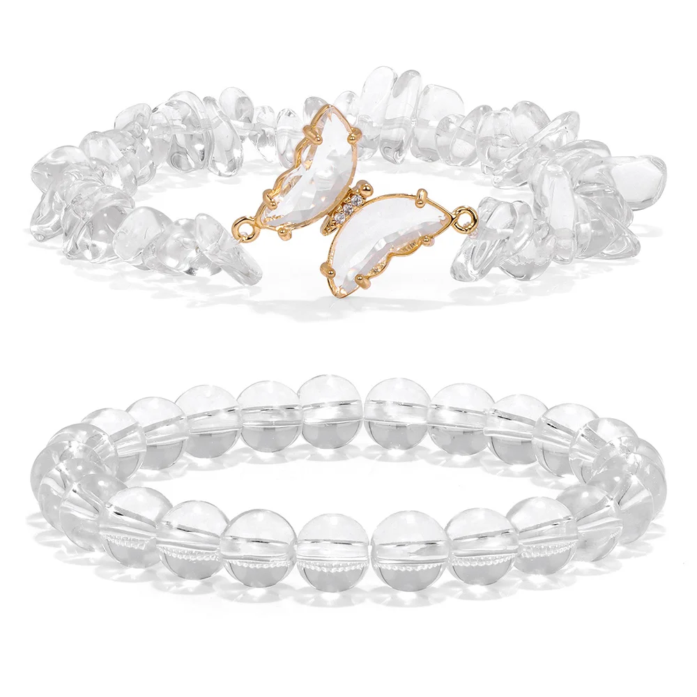 Elegant two-chain bracelet featuring blue amazonite and rose quartz