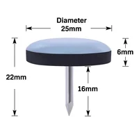 4/8/20pcs 19/25mm Furniture Sliders Pads With nails Glides Sliding Block Table Chair Leg Mat Carpet Hardwood Floor Protector 4