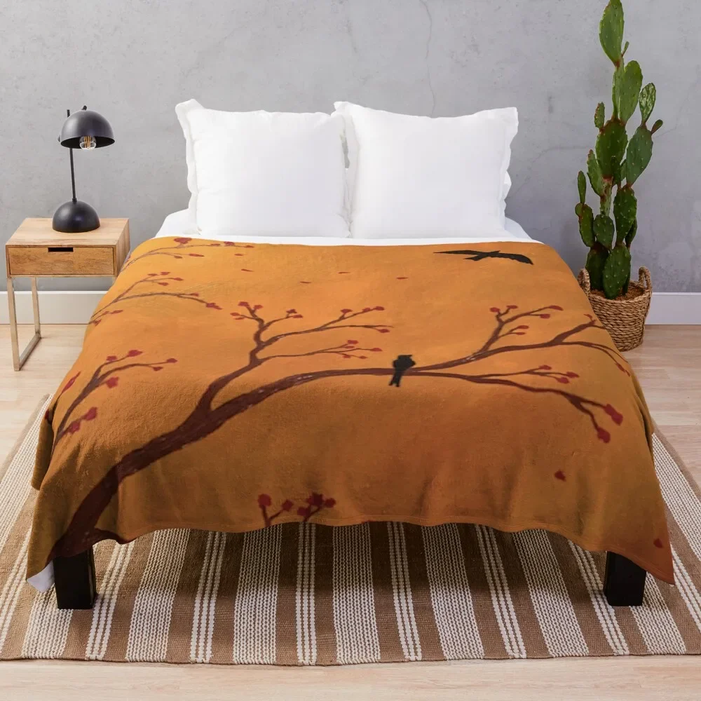 

Одеяло с изображением заката, большие душки, модные одеяла для дивана