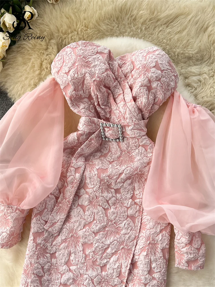 【Sinoon】 Lace Puff Dress /追跡付 Sinoon】 Lace Puff Dress /追跡付