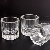 2024 Nail Art Crystal Glass Acrylic Powder Liquid Nail Cup Dappen Dish Lid Bowl Cup Holder Equipment Crystal Glass Nail Art Tool 1