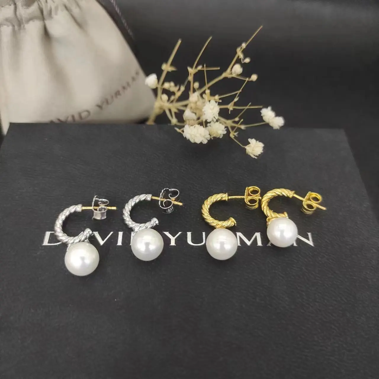 

DY Pearl Earrings Fashion New Collection Vintage Wedding Jewelry Women's