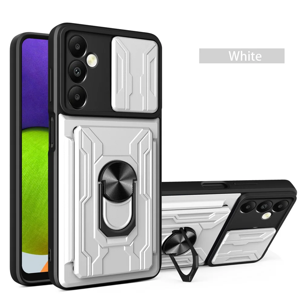 Card Slot Camera Protect Case with Armor Hybrid Ring Cover