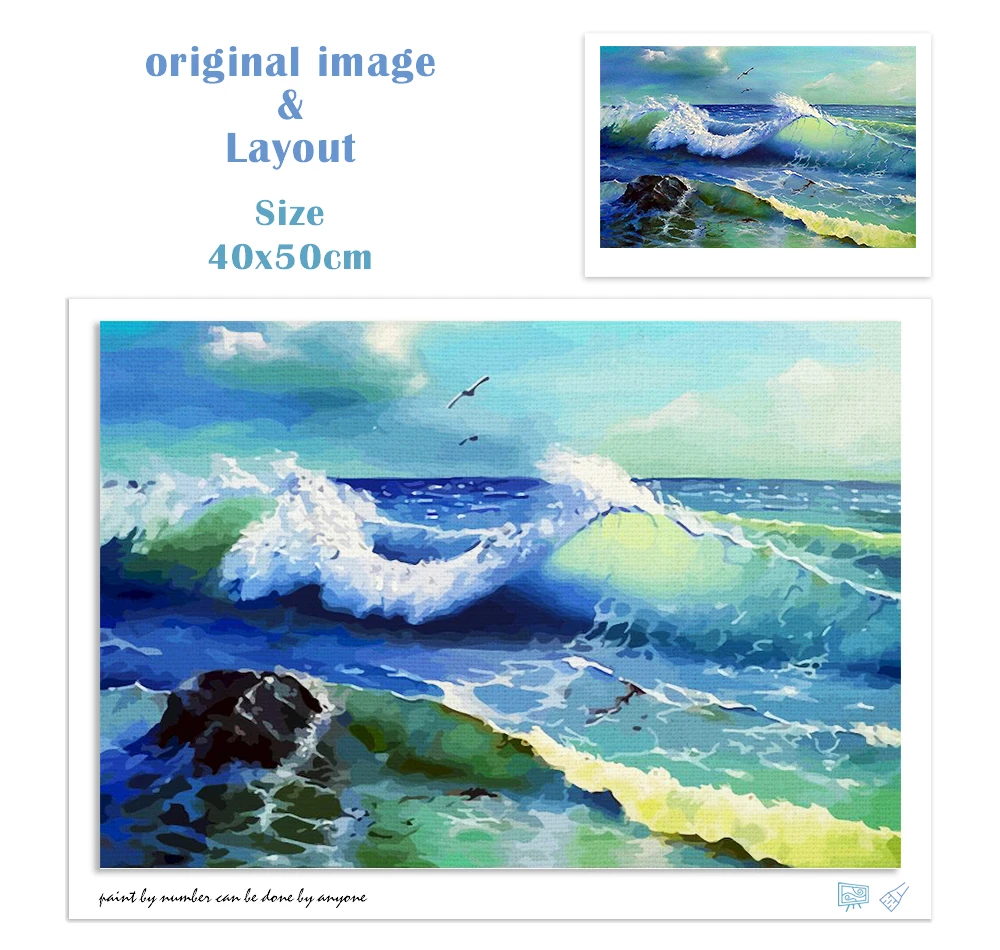 Zdklfm69 Dipingi con i Numeri Dipingere con i Numeri Fiore Immagine Pittura a Olio Girasole Acrilico per Adulti Dipinto a Mano Arte Pittura su Tela Kit Regalo 40x50cm