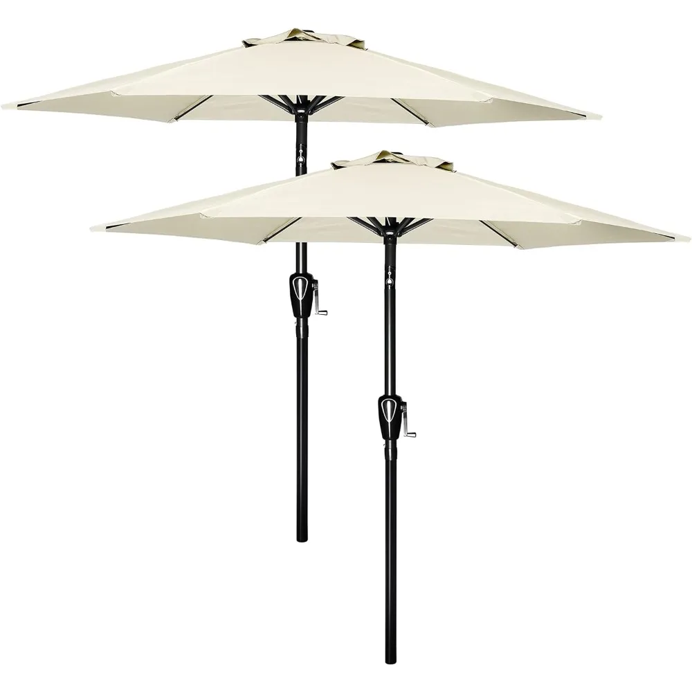 Simple Deluxe 9' Patio Umbrella Outdoor Table Market Yard Umbrella with Push Button Tilt/Crank