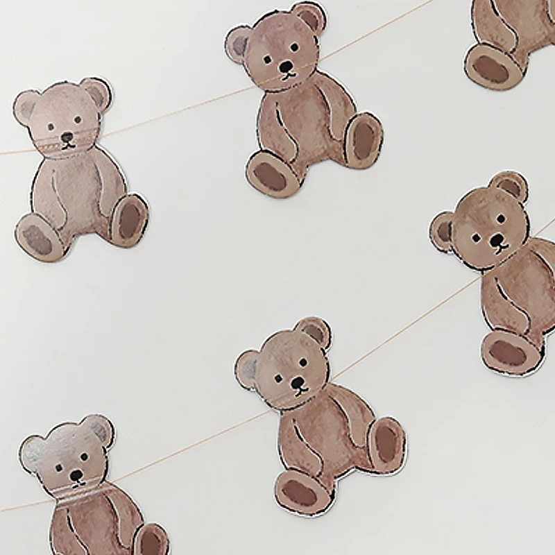 Party Decorations 1pc Retro Bear Flag Birthday