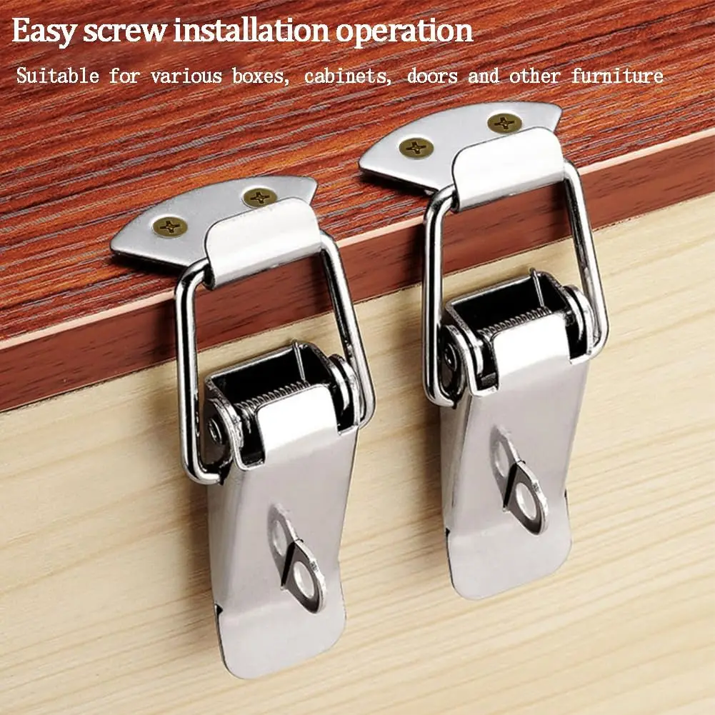 Duck Beak Spring Buckle Stainless Steel Latches Wooden Box Furniture Cabinet Door Lock Buckle Adjustable Hasp Lock Toggle Clamps