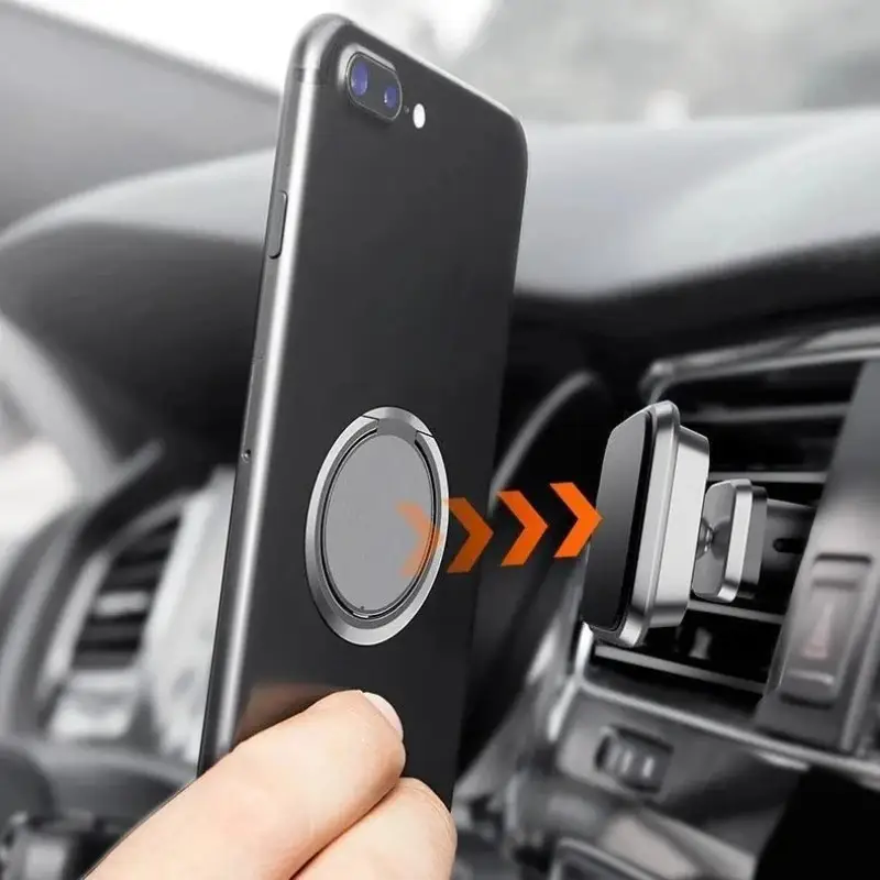 Extremely Thin Luxury Metal Mobile Phone Socket Holder Universal Telephone Magnetic Car Bracket Stand Accessories Finger Ring - Image 2
