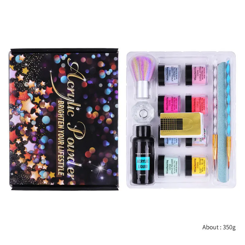 Nail Acrylic Powder Set and Liquid Monomer Nails Art Decoration for Manicure Kit Crystal Nail Glitter 3D Nail Tips Carving Tools 5